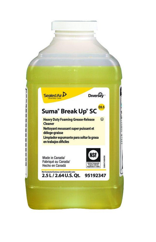Diversey Suma® Break Up® SC 2.5 L Heavy Duty Foaming Grease-Release Cleaner, 2 Per Case