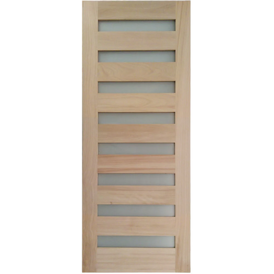 36x96 in. Exterior Mahogany Door Slab | Modern 8 Lite