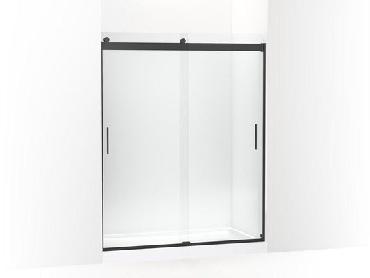 KOHLER Levity® 74 x 59-5/8 in. Frameless Sliding Clear Glass Shower Door in Matte Black