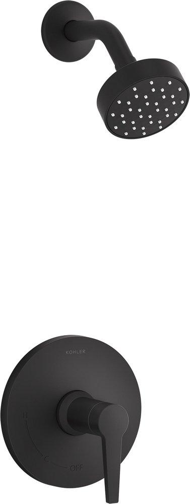 KOHLER Pitch® One Handle Single Function Shower Faucet in Matte Black (Trim Only)