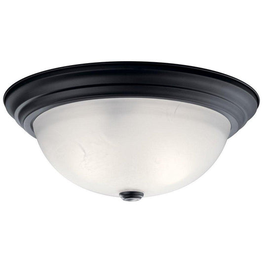 Kichler Lighting Signature 6 x 15-1/4 in. 60W 3-Light Incandescent Flush Mount Ceiling Fixture in Black