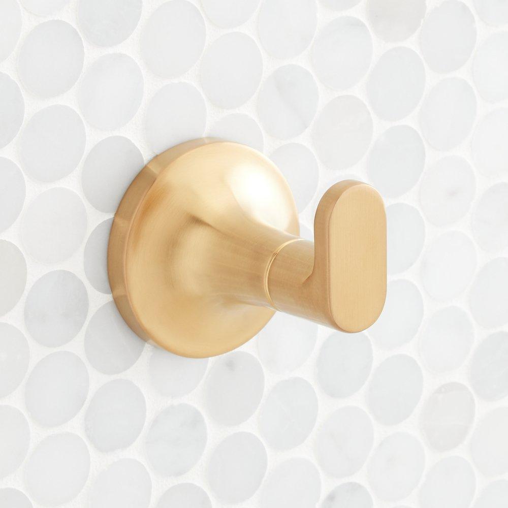 Signature Hardware Lentz Robe Hook in Brushed Gold