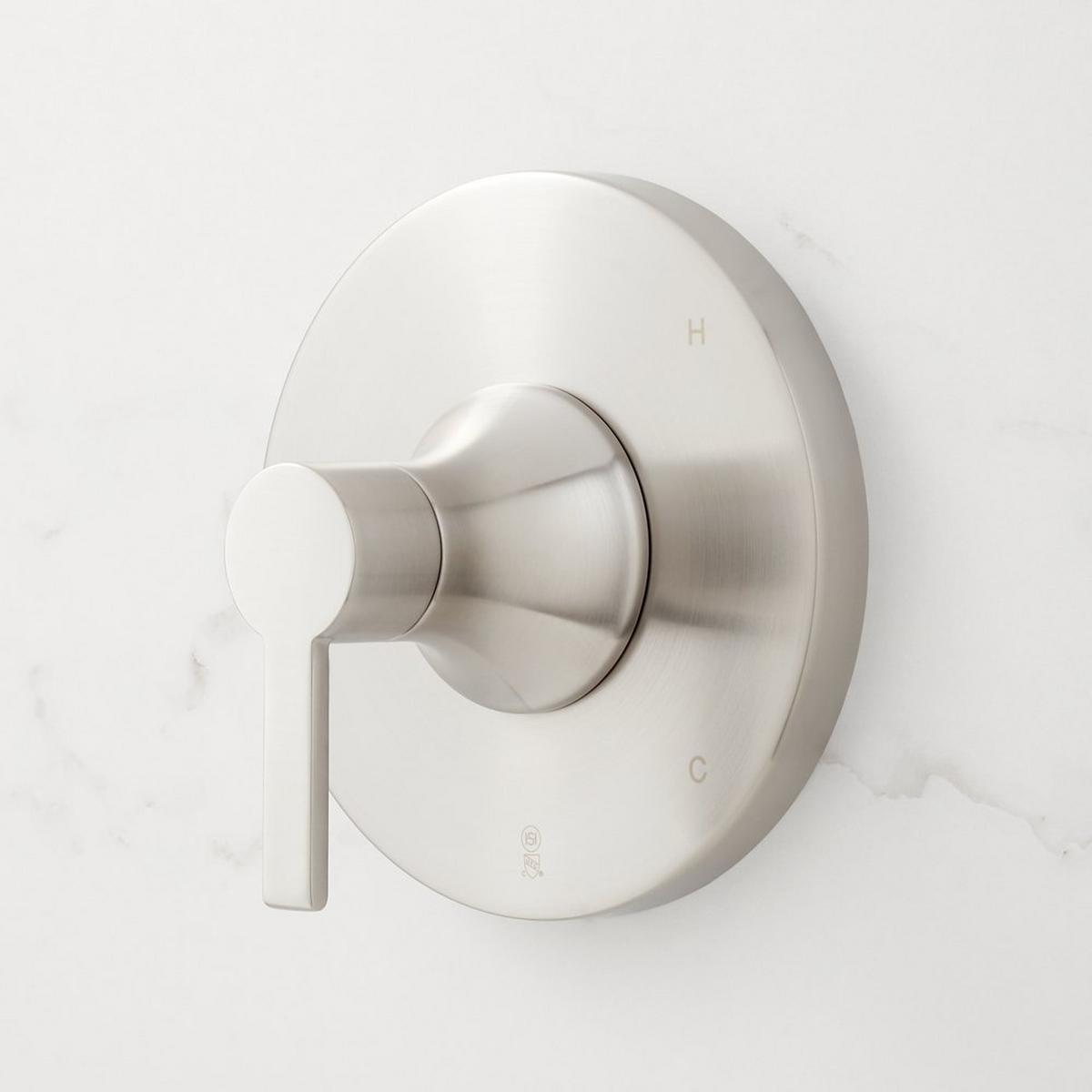 Signature Hardware Lentz One Handle Single Function Shower Faucet in Brushed Nickel (Trim Only)