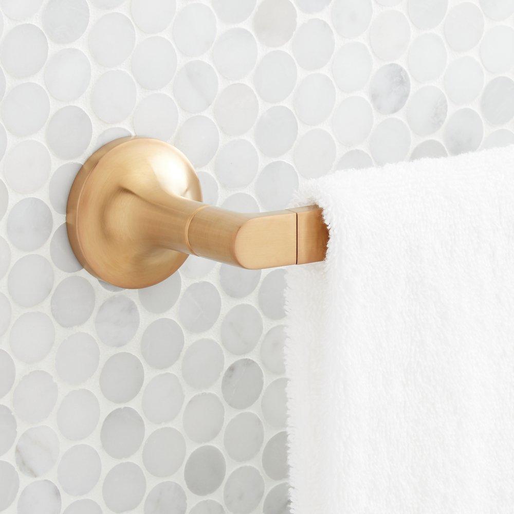 Signature Hardware Lentz 24 in. Towel Bar in Brushed Gold