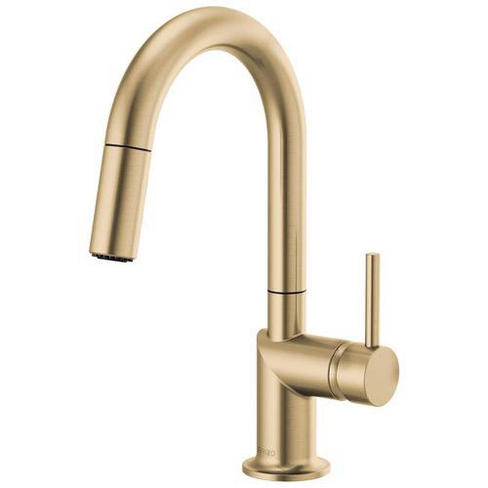Brizo Odin® Single Handle Pull Down Bar Faucet in Brilliance® Luxe Gold® (Handle Sold Separately)