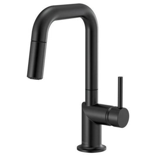 Brizo Odin® Single Handle Pull Down Bar Faucet in Matte Black (Handle Sold Separately)
