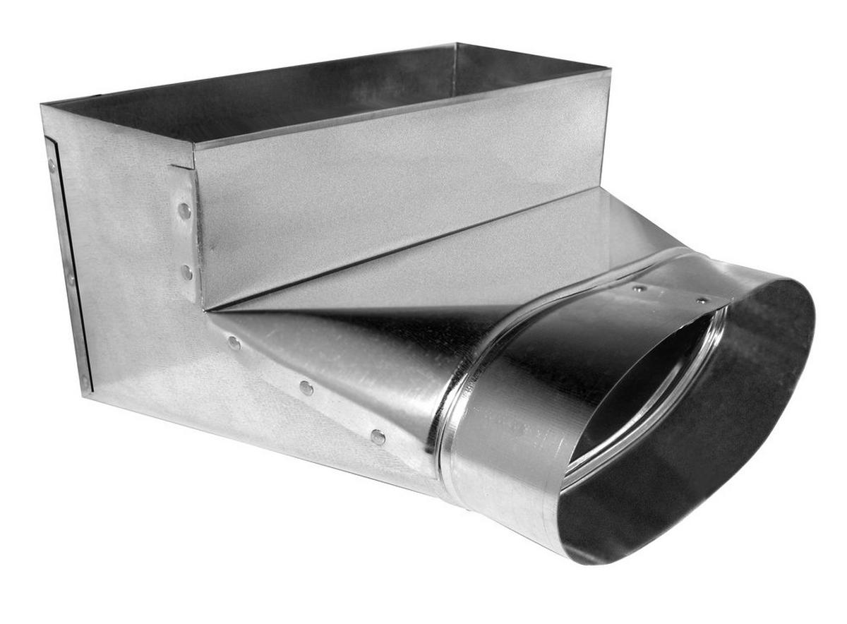 7 in. Oval to Round 90° Elbow Boot - No Crimp