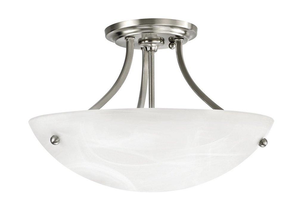 2-Light Flush Mount Ceiling Fixture in Brushed Nickel