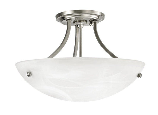 2-Light Flush Mount Ceiling Fixture in Brushed Nickel