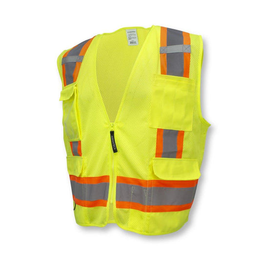 High Visibility Two-Tone Surveyor Safety Vest, L