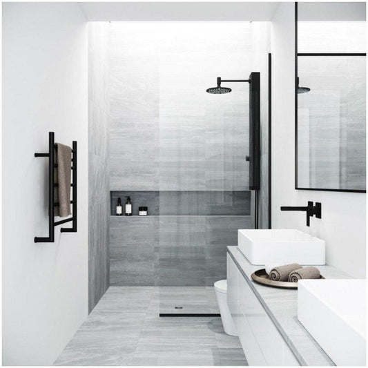 VIGO Zenith 74 x 34-1/8 in. Frameless Shower Door in Matte Black