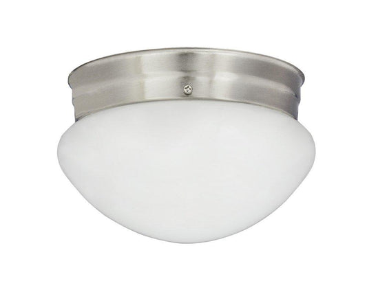 7-1/2 in. 1-Light Flush Mount Ceiling Fixture in Brushed Nickel