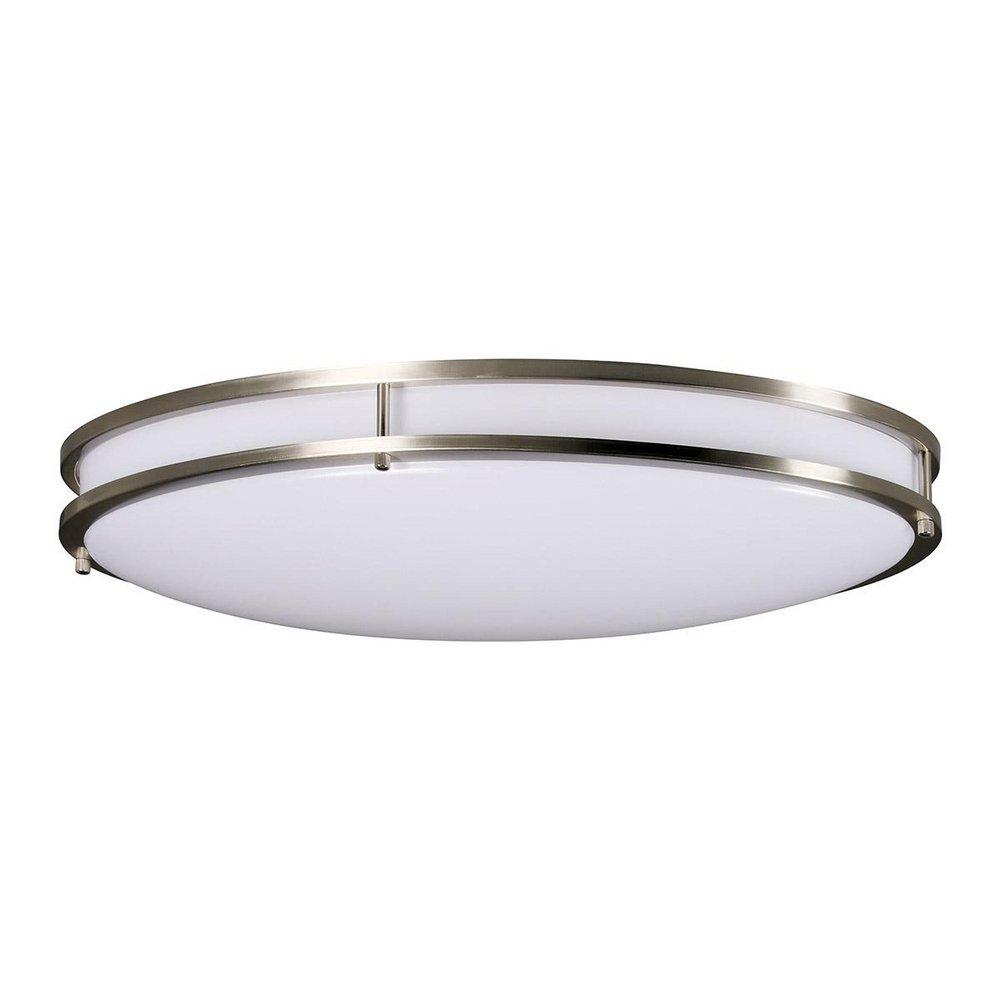 Miseno Saturn LED Small Oval Flush Mount Ceiling Fixture in Brushed Nickel
