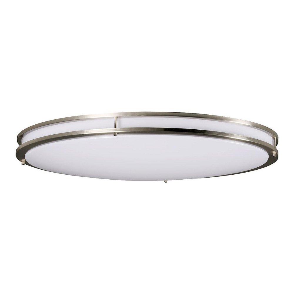 Miseno Saturn LED Large Oval Flush Mount Ceiling Fixture in Brushed Nickel