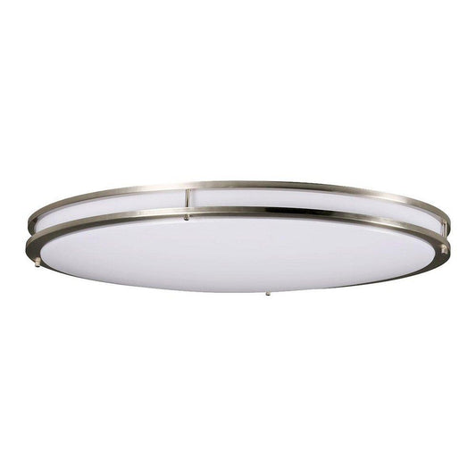 Miseno Saturn LED Large Oval Flush Mount Ceiling Fixture in Brushed Nickel