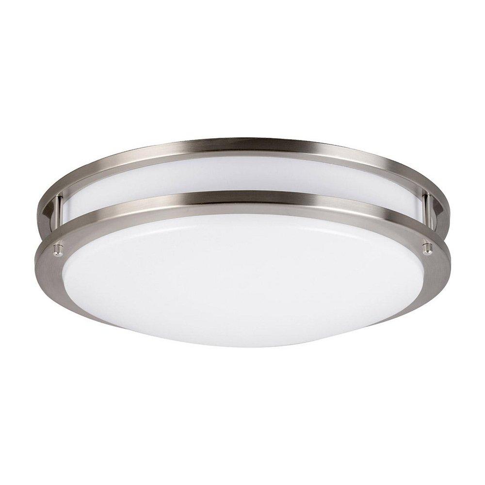 Miseno Saturn 16 in. LED Flush Mount Ceiling Fixture in Brushed Nickel