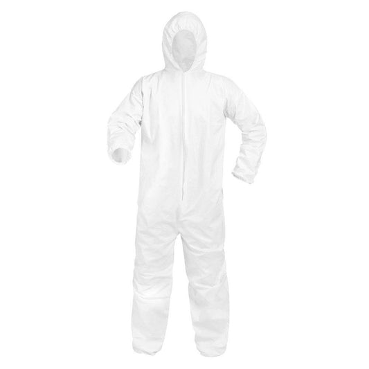 Lightweight Disposable Hooded Coveralls, XL