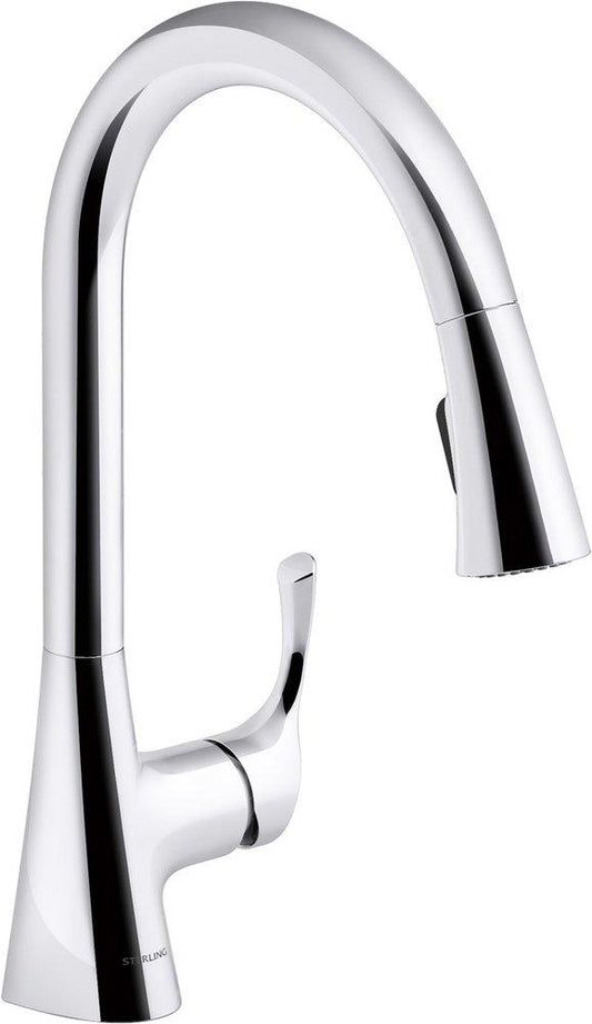 Sterling Valton® Single Handle Pull Down Kitchen Faucet in Polished Chrome