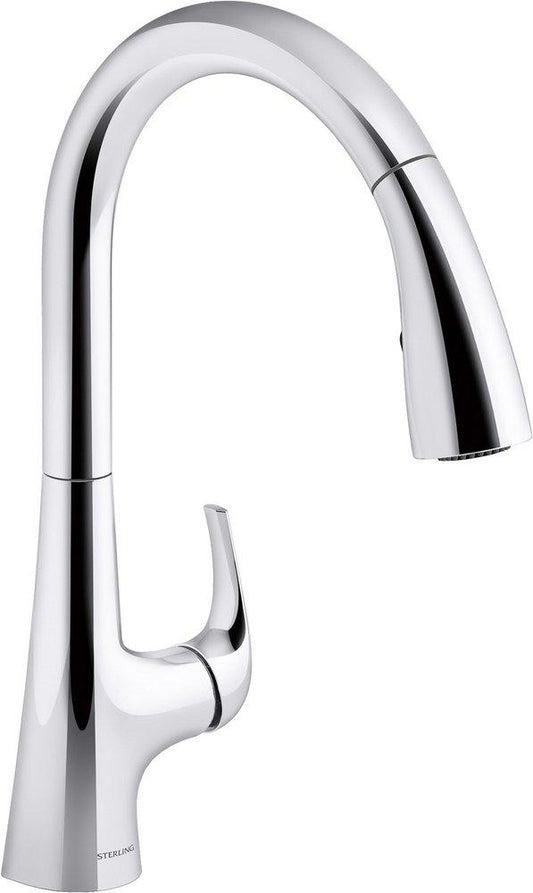 Sterling Medley® Single Handle Pull Down Kitchen Faucet in Polished Chrome