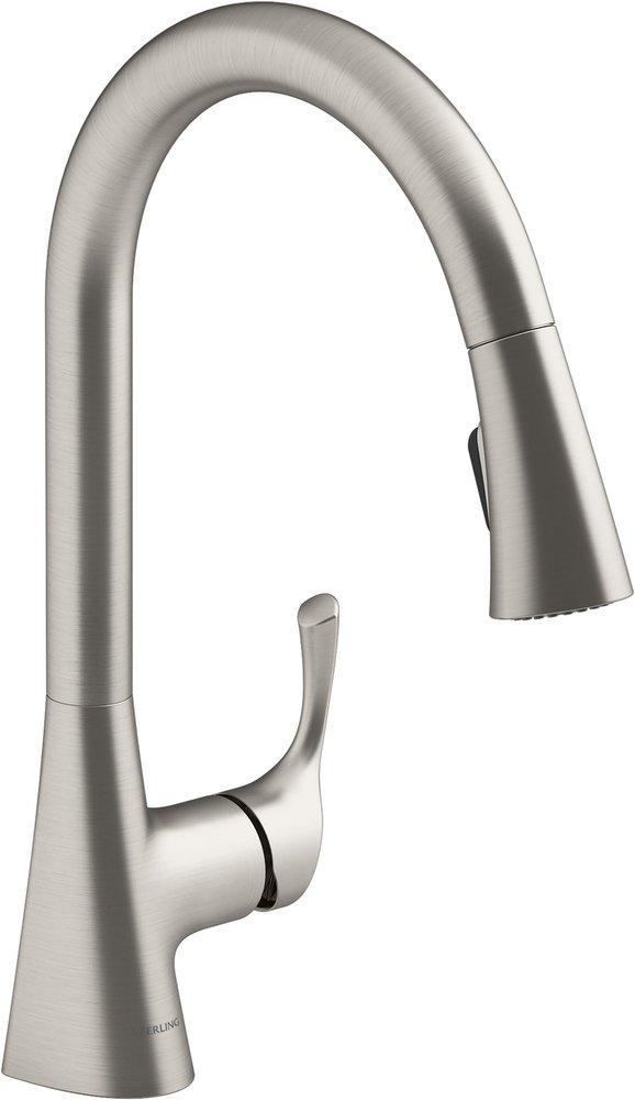 Sterling Valton® Single Handle Pull Down Kitchen Faucet in Vibrant® Stainless