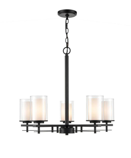 Millennium Lighting Huderson 5-Light Chandelier Ceiling Light in Matte Black