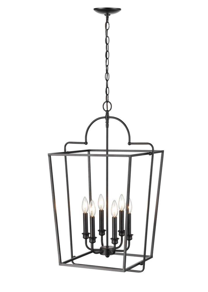 6-Light Pendant Light in Matte Black