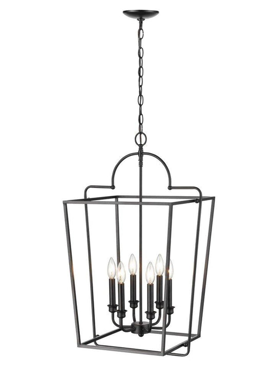 6-Light Pendant Light in Matte Black