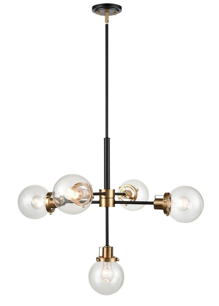 Millennium Lighting Mellrosa 5-Light Pendant Light in Matte Black/Modern Gold