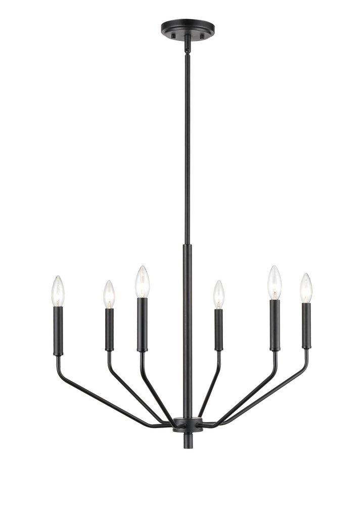 Millennium Lighting Laurell 6-Light Chandelier Ceiling Light in Matte Black