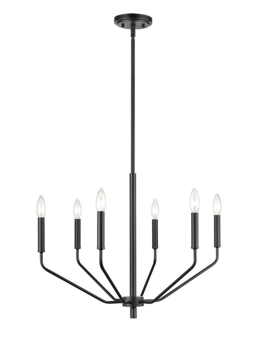 Millennium Lighting Laurell 6-Light Chandelier Ceiling Light in Matte Black