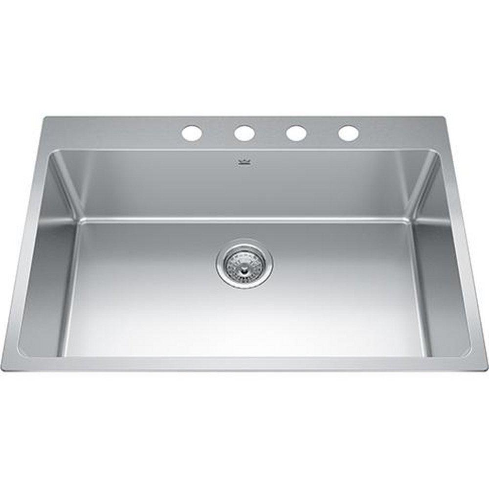 FHP Kindred Brookmore 30-7/8 in. Drop-in Stainless Steel Single Bowl Kitchen Sink in Satin