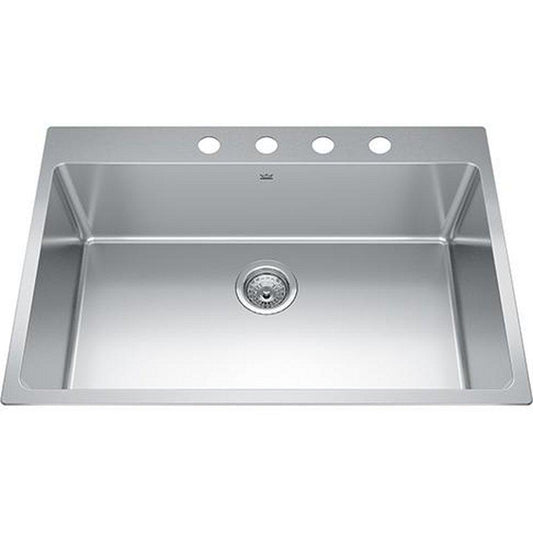 FHP Kindred Brookmore 30-7/8 in. Drop-in Stainless Steel Single Bowl Kitchen Sink in Satin