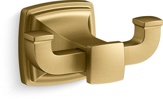 KOHLER Riff® 2-Hook Robe Hook in Vibrant® Brushed Moderne Brass
