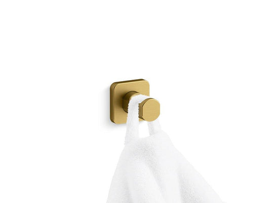 KOHLER Parallel® 1-Hook Robe Hook in Vibrant® Brushed Moderne Brass