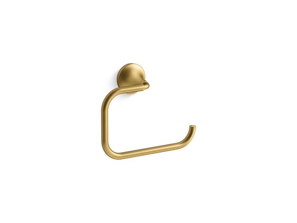 KOHLER Tone™ Rectangular Open Towel Ring in Vibrant® Brushed Moderne Brass