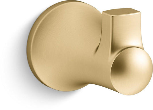 KOHLER Tempered® 1-Hook Robe Hook in Vibrant® Brushed Moderne Brass