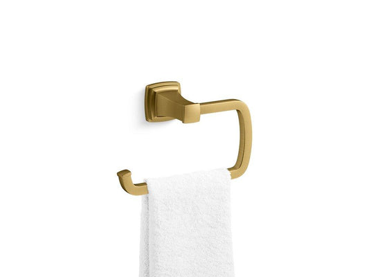 KOHLER Riff® Rectangular Open Towel Ring in Vibrant® Brushed Moderne Brass