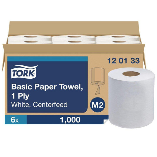 Tork Advanced Basic Paper Towel, White Centerfold 1-Ply White