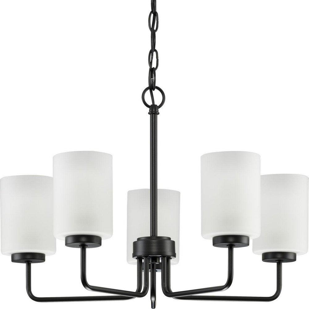 Progress Lighting Merry 66 in. 100W 5-Light 1-Tier Incandescent Chandelier in Matte Black