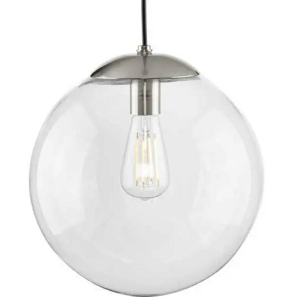 Progress Lighting Atwell 60W 1-Light Medium E-26 Incandescent Pendant Light in Brushed Nickel