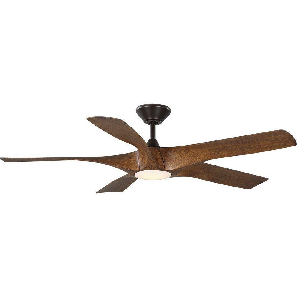 Progress Lighting Vernal 60 in. 5-Blade Indoor/Outdoor Ceiling Fan in Koa Woodgrain