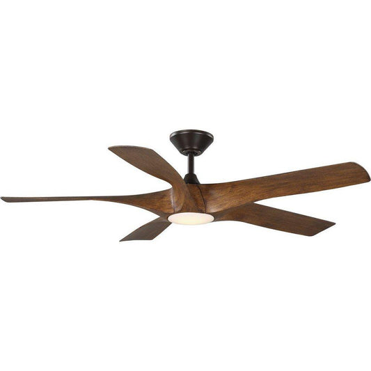 Progress Lighting Vernal 60 in. 5-Blade Indoor/Outdoor Ceiling Fan in Koa Woodgrain