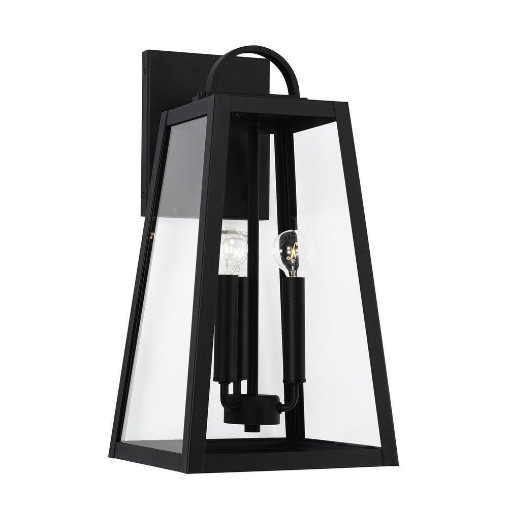 Capital Lighting Leighton 60W 3-Light 19-1/2 in. Outdoor Wall Sconce in Black
