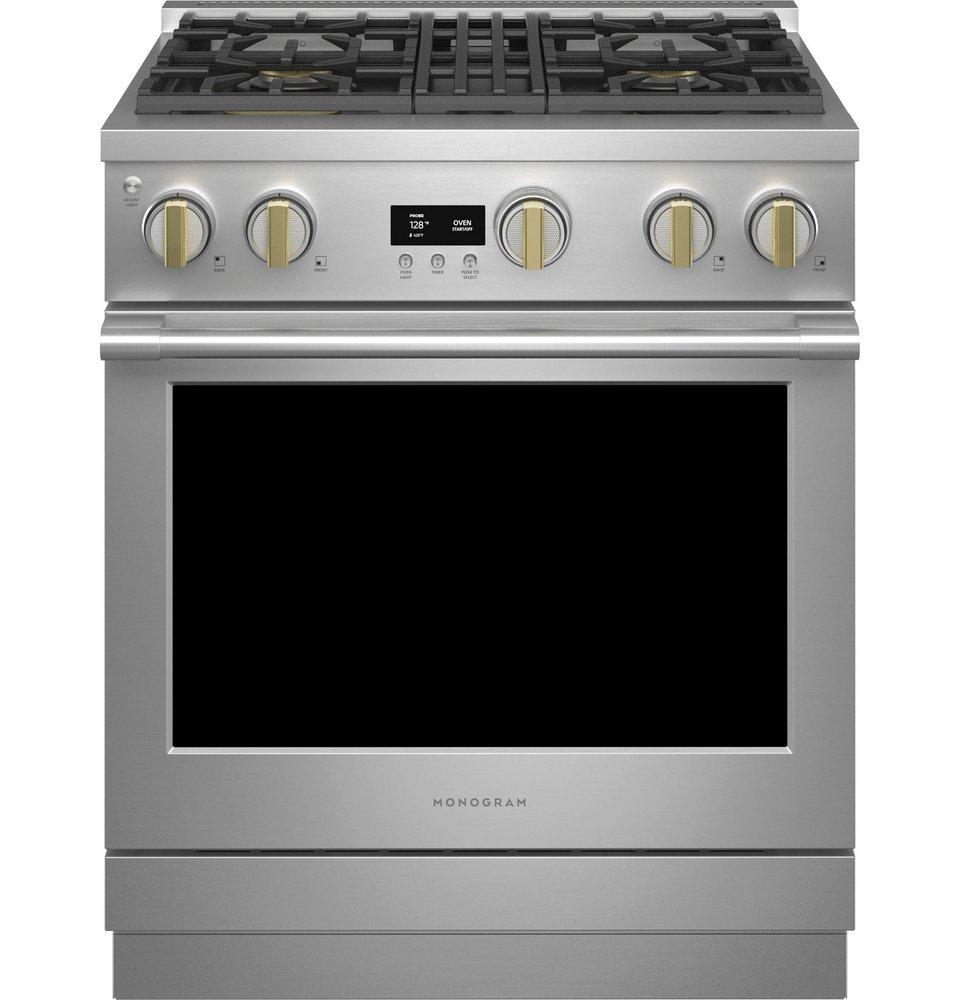 29-7/8 x 35-1/4 in. 21000 BTU 5.7 cu. ft. 4-Burner Sealed Gas Freestanding Range in Stainless Steel