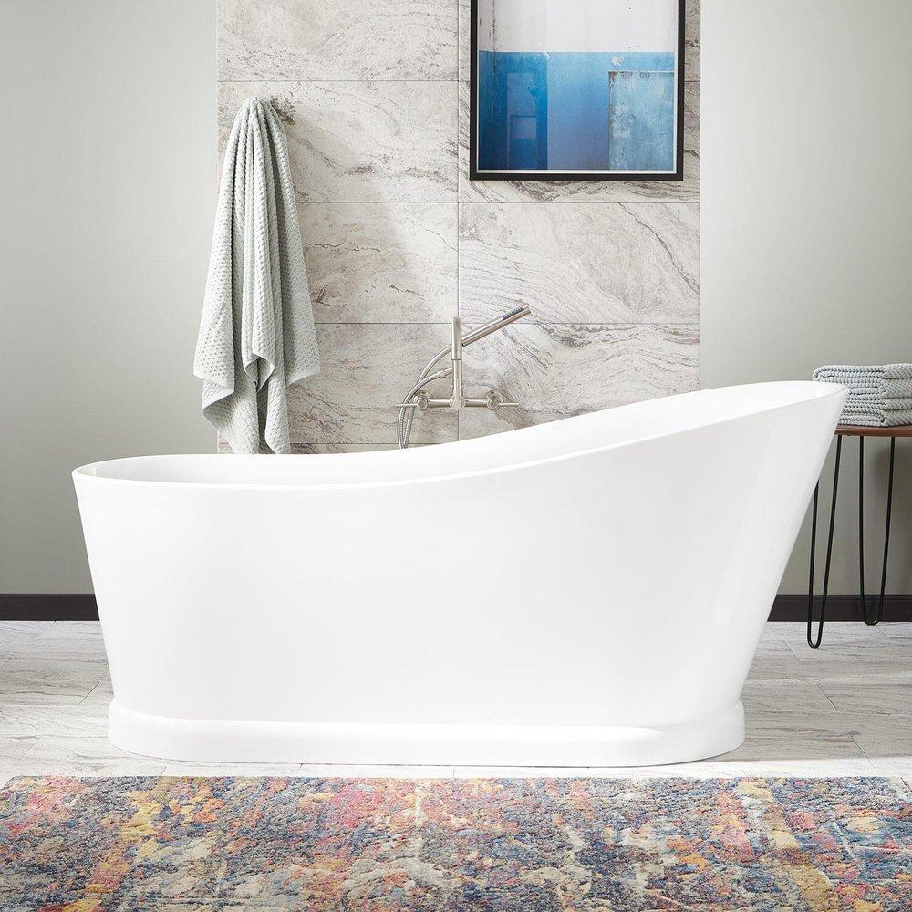 Signature Hardware Northwich 67 x 31-1/2 in. Freestanding Bathtub with End Drain in White