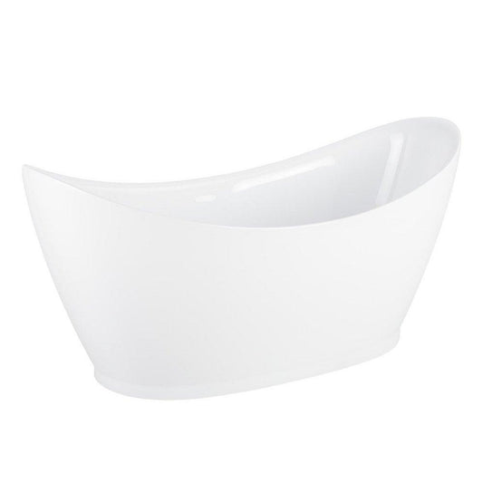 Signature Hardware Torben 69-1/8 x 32 in. Freestanding Bathtub with Center Drain in White and Foam Insulated Trim