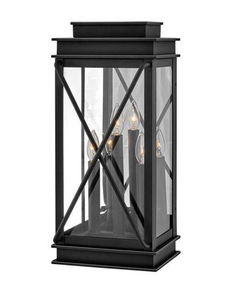 Hinkley Montecito 60W 3-Light 22 in. Outdoor Wall Sconce in Museum Black