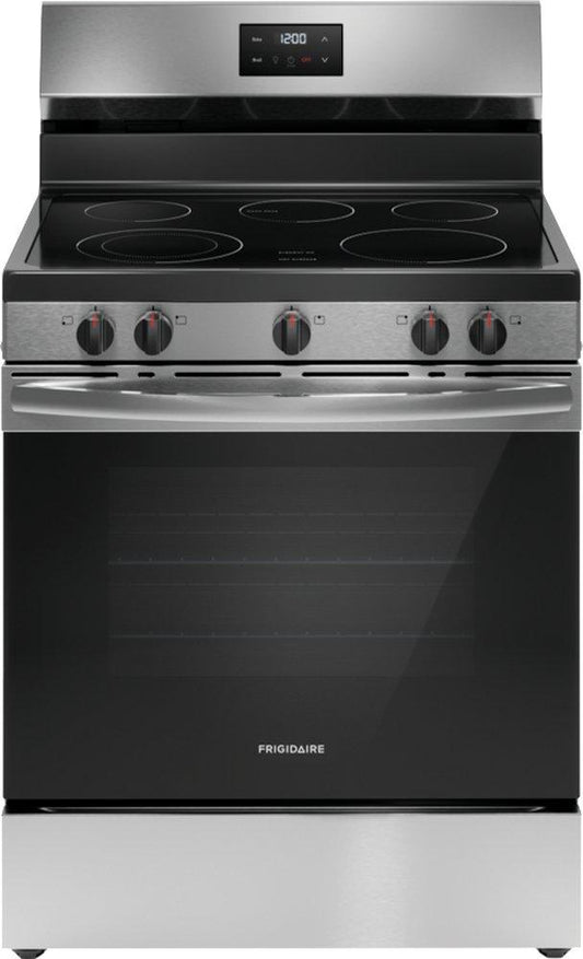 30 x 47-3/4 in. 5.3 cu. ft. 5-Burner Electric Freestanding Range in Stainless Steel
