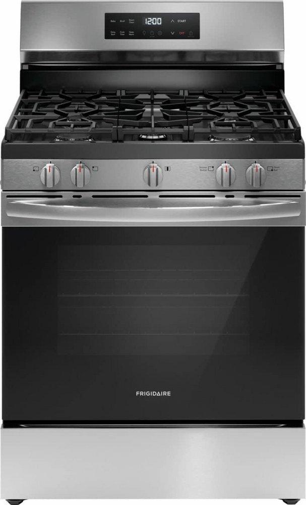 30 in. 5-Burner Natural Gas Freestanding Range in Stainless Steel