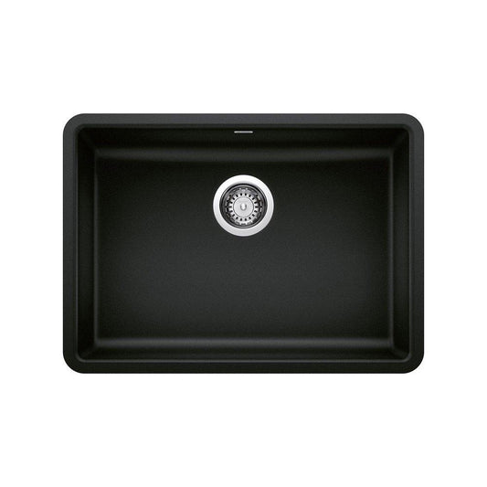 BLANCO Precis 25 in. Undermount Silgranit Single Bowl Kitchen Sink in Coal Black